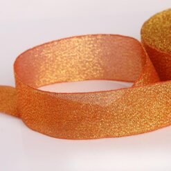 Liston Decorativo Brillantina Naranja Halloween 3.8cm X 2Mts_1