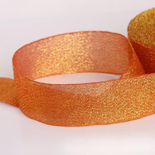 Liston Decorativo Brillantina Naranja Halloween 3.8cm X 2Mts_1