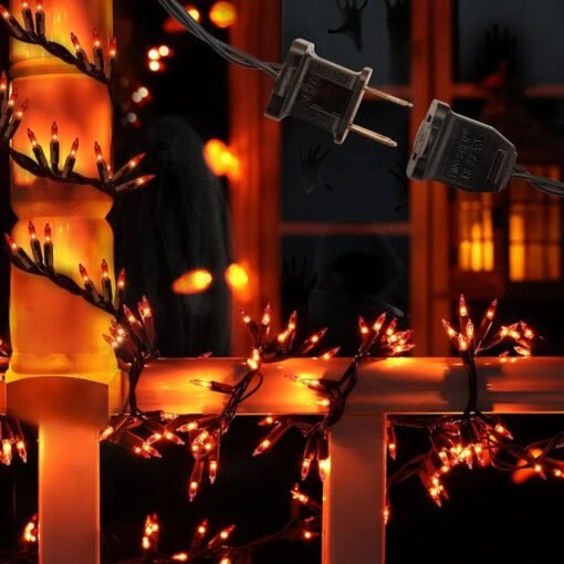 Guirnalda 70 Luces Naranja Decoracion Halloween 2.4Mts Largo_1