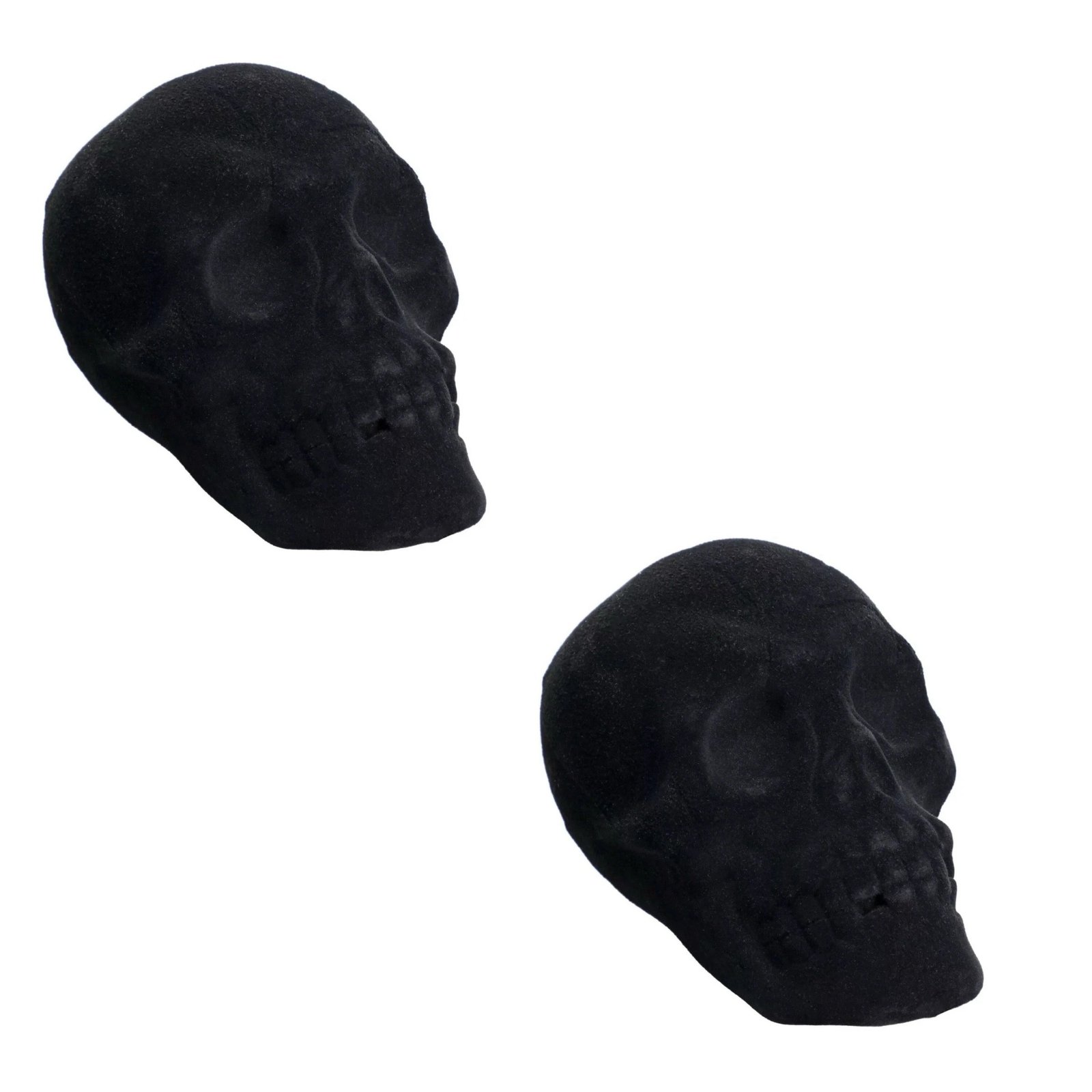 Cabeza Esqueleto Terciopelo Negro Decoracion Halloween 2Pz_1 34265998