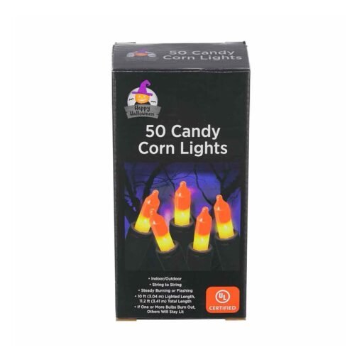 50 Mini Luces Candy Corn Decoracion Halloween 3.4Mts Largo_2
