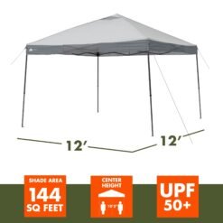 Carpa Toldo Instantaneo Ozark Trail Gris Ajustable 12' X 12'_4