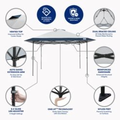 Carpa Toldo Instantánea E-Z UP ONE-UP de 13' x 13' Blanca_5