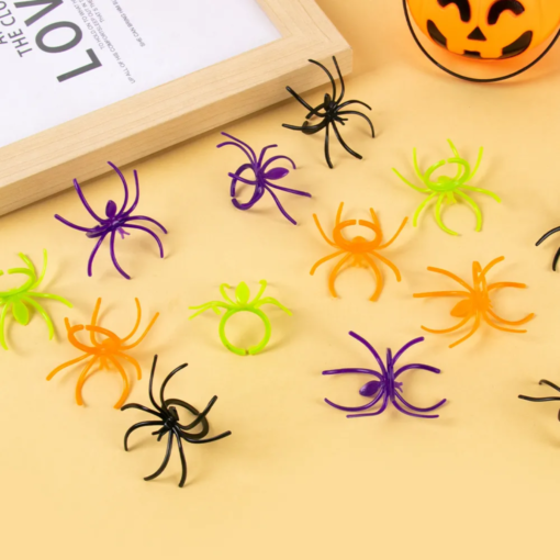 Anillos Araña Plastico Variados Tematica Fiesta De Halloween_4
