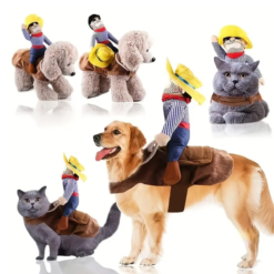 Disfraz Para Perro Jinete Vaquero Montable Halloween Talla S_1