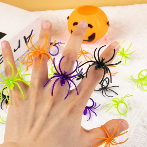 Anillos Araña Plastico Variados Tematica Fiesta De Halloween_3