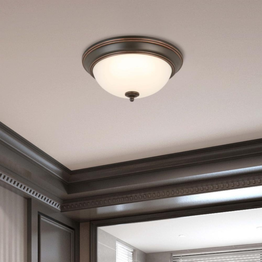 Lampara De Techo Empotrada Led 13pulg Bronce Aceitado 2pz_1