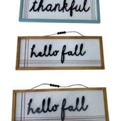 Letrero De Madera Para Colgar HelloFall Decorativo Halloween_0