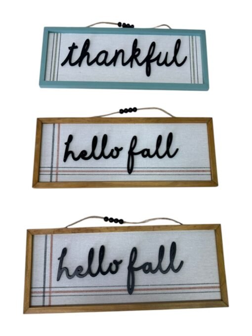 Letrero De Madera Para Colgar HelloFall Decorativo Halloween_0
