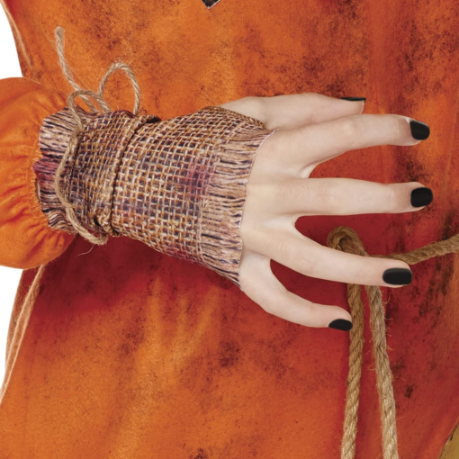Disfraz Espantapajaros Naranja Para Halloween Femenino Niño_3