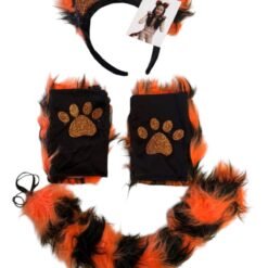 Juego Set Guantes Cola Orejas Para Cosplay Disfraz Halloween_1