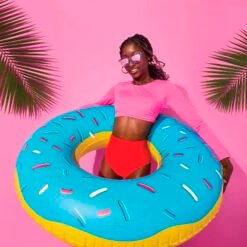 Flotador Inflable Dona Sun Squad Donut Blue Sprinkle Adultos_1