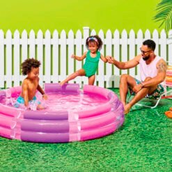 Alberca Inflable Para Niños Rosada 3 Ring Pool Sun Squad_3