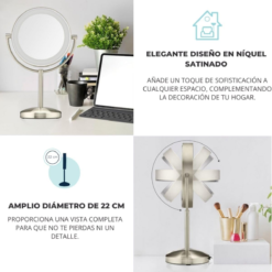 Conair Espejo Tocador Cromado Redondo Luz Led Maquillaje_1