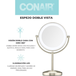 Conair Espejo Tocador Cromado Redondo Luz Led Maquillaje_2
