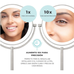 Conair Espejo Tocador Cromado Redondo Luz Led Maquillaje_6