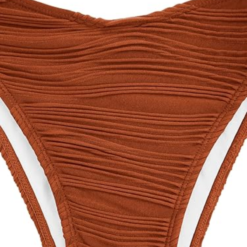 Conjunto Bikini Sexy Mujer Corte Alto Textura Rojo Ladrillo_2