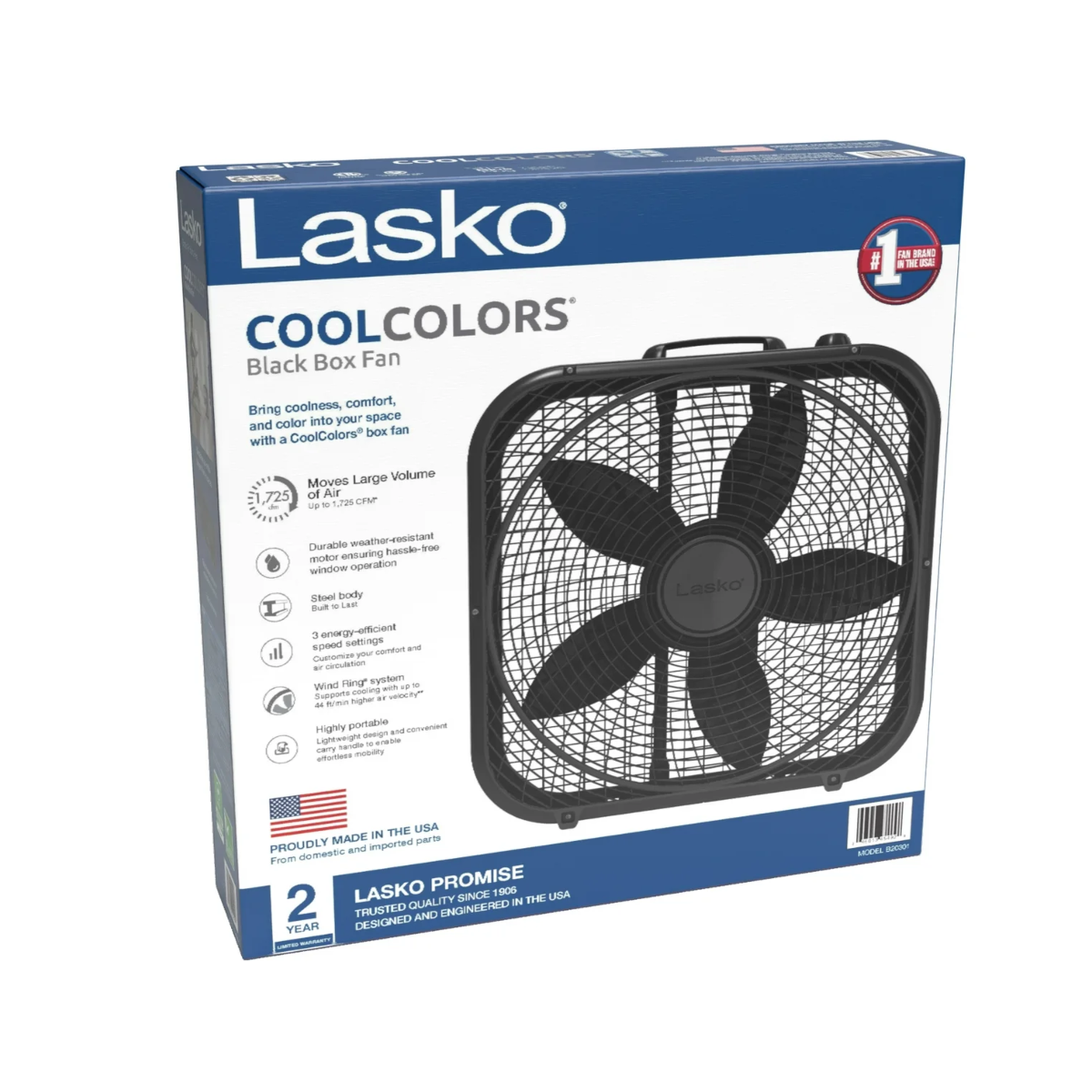 Ventilador Lasko CoolColors Caja 3 Velocidades Alta Potencia_6 39510248